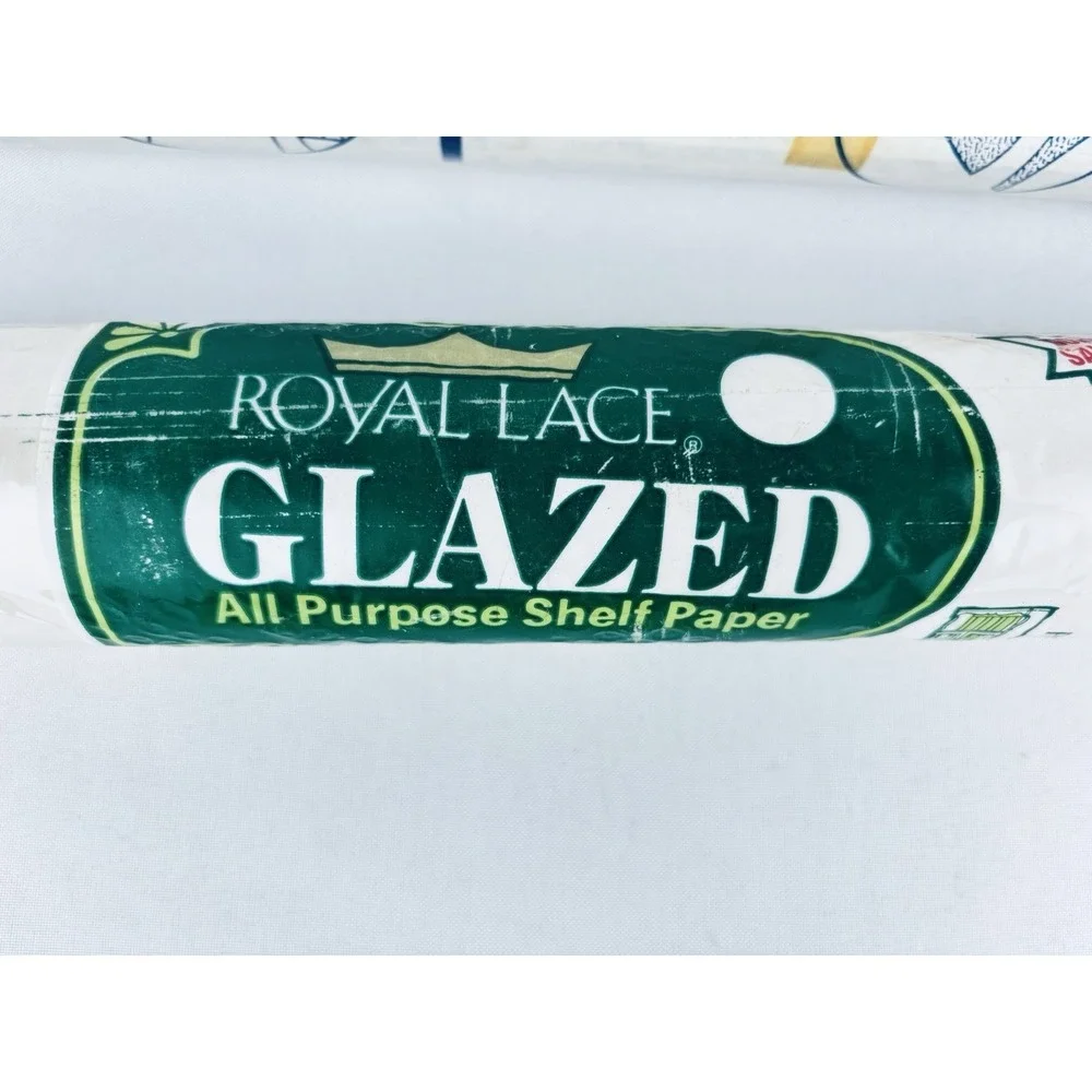 Lot Of 2 Vintage Royal Lace Glazed Shelf Paper & Carlan‎ Clear - Made In USA NOS